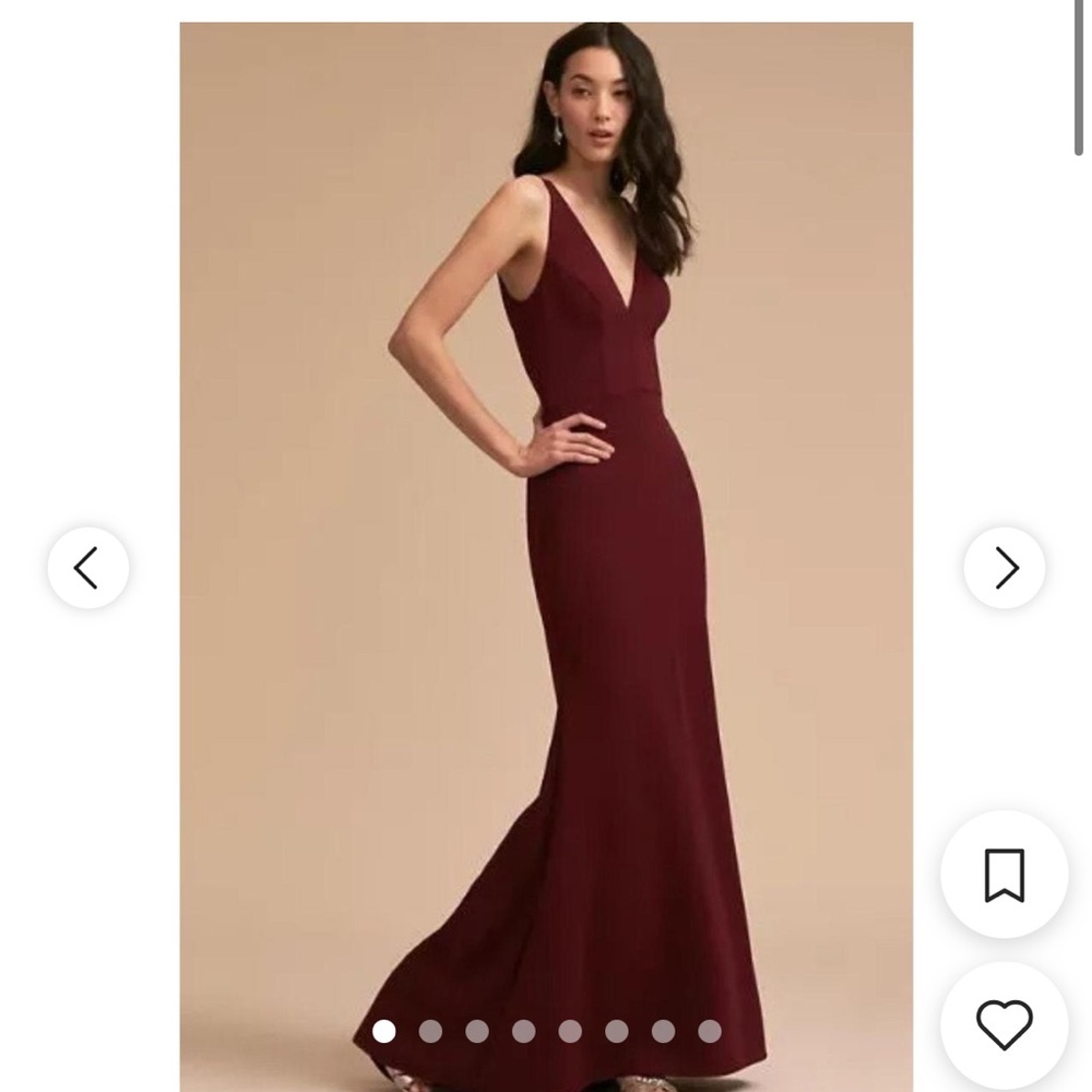 BHLDN Burgundy Sleeveless V-Neck Maxi Gown